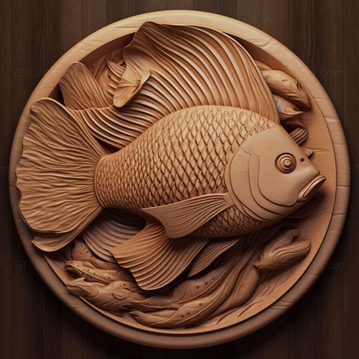 Природа и животные (Рыба - дискус 1, NATURE_2089) 3D модель для ЧПУ станка